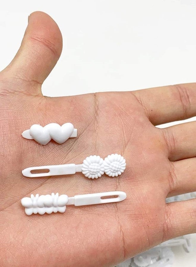 تارا مجموعة مشابك شعر تارا للبنات، فائقة الجمال، ذاتية المفصل، بلاستيكية، متعددة التصاميم. 60 قطعة، بيضاء، بأشكال متنوعة. - Image 4